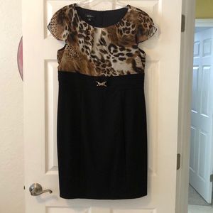 ALYXdress Black & Brown Animal Print Dress Size 14